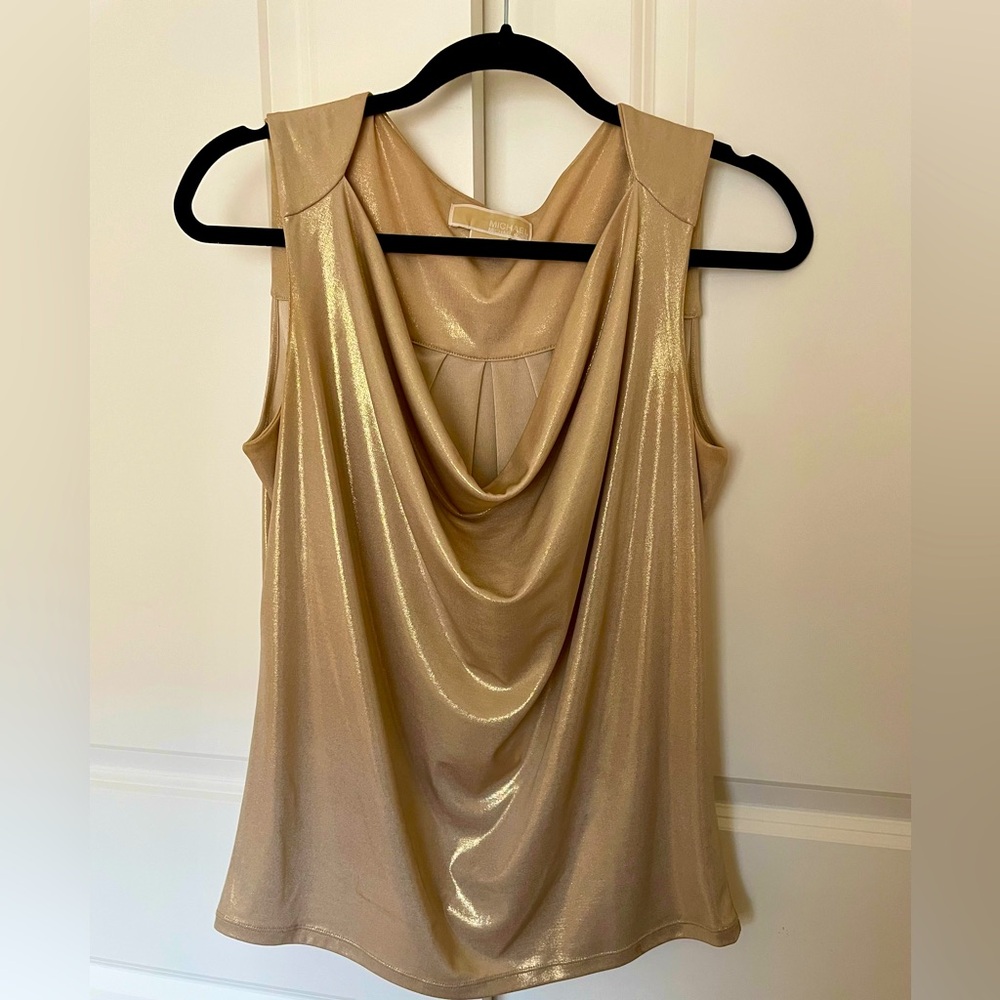 Michael Kors Gold Lame-ish Top